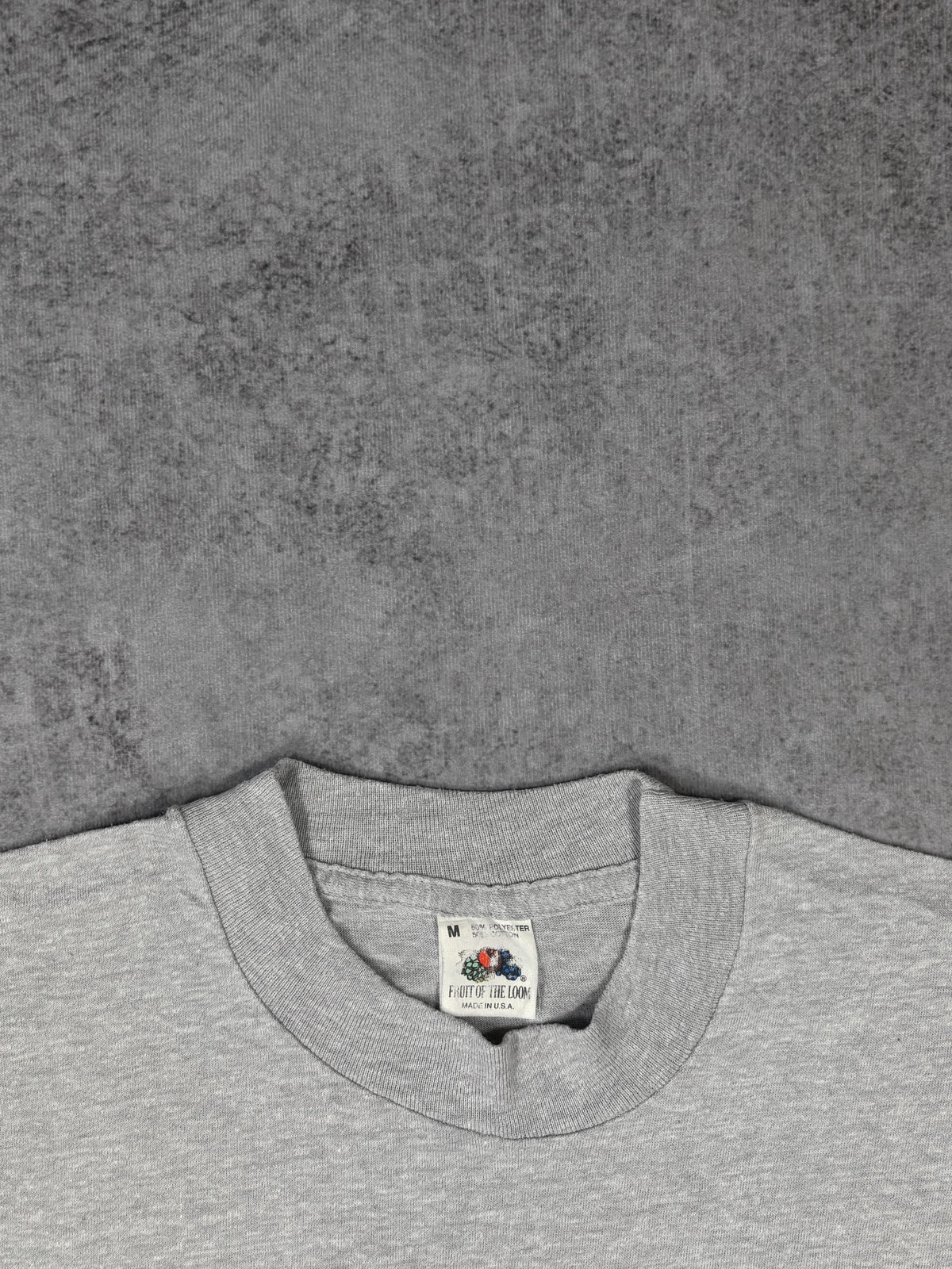Vintage 1980s Fruit of the Loom Grey Pocket T-Shirt Made in USA Single Stitch