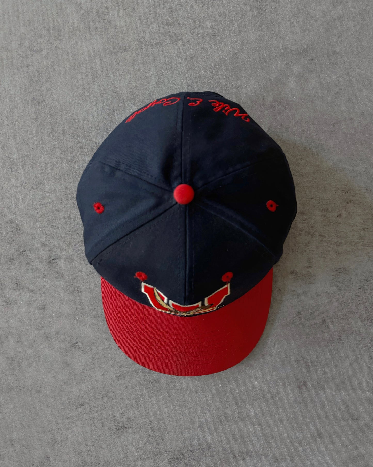 Vintage 1993 Looney Tunes Wile E. Coyote Cap – Drew Pearson – Navy/Red