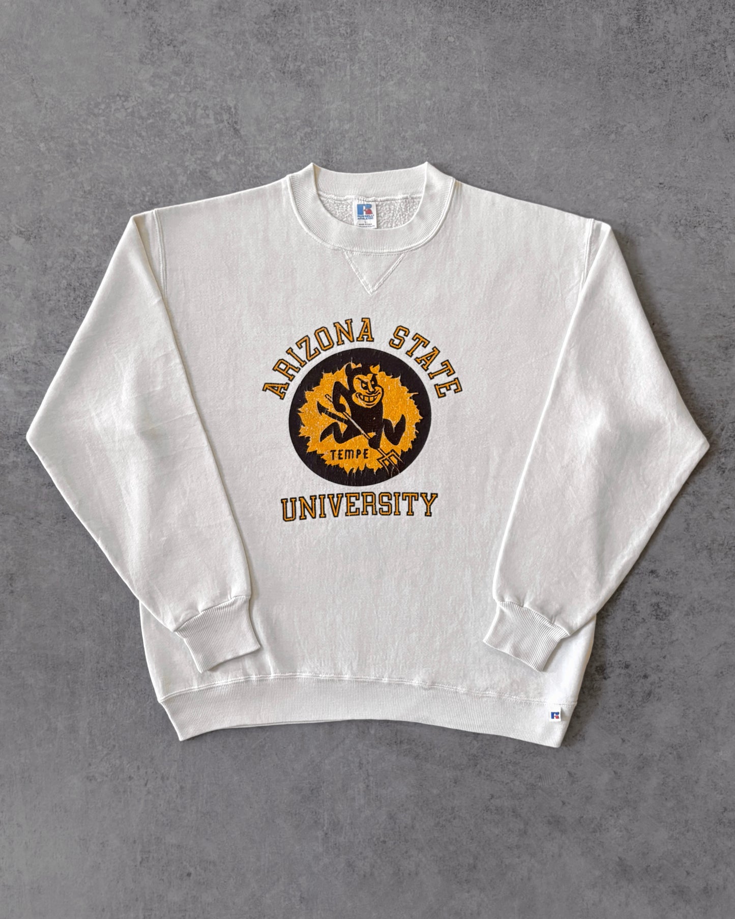 Vintage 1980s Arizona State University Crewneck Sweatshirt - Russell Athletic - Made in USA