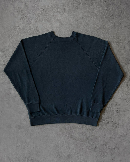 Vintage 80s Navy Blue Raglan Sweatshirt – Tultex – Made in USA – Blank Crewneck