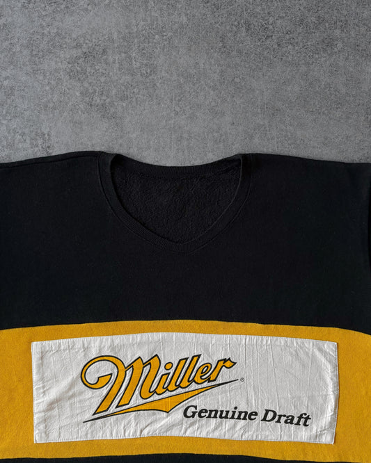 Vintage Early 1990s Miller Genuine Draft V-Neck Sweatshirt – Color Block Beer Promo