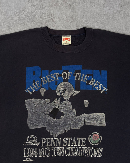 Vintage 1994 Cracked Penn State Big Ten Champions Crewneck - Nutmeg Mills - Made in USA