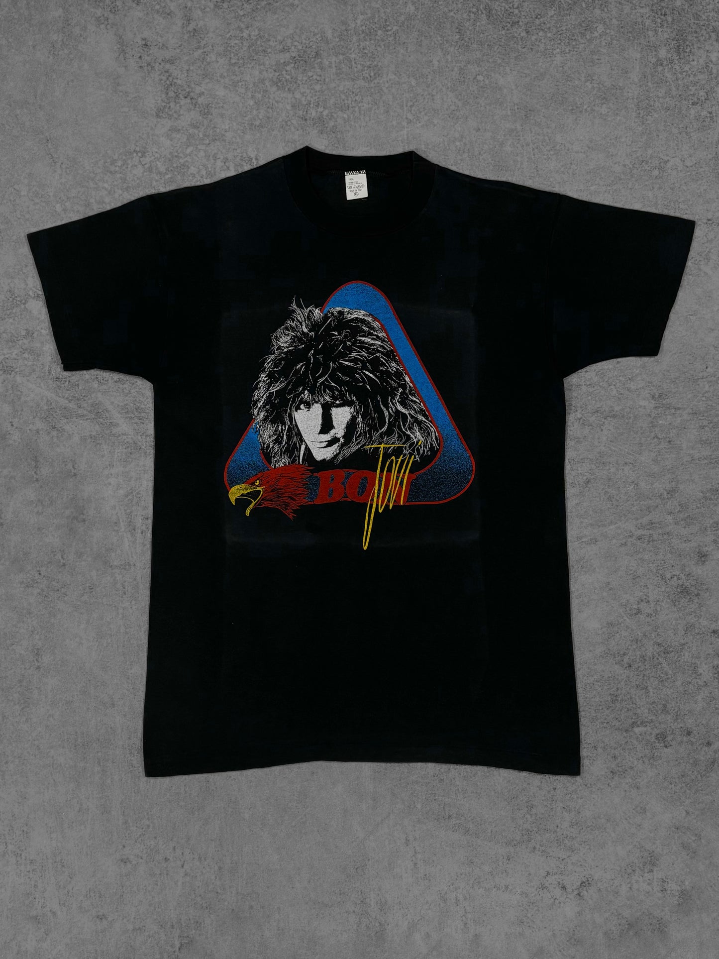Vintage 1980s Bon Jovi Graphic Tour T-Shirt - Made in Italy - Single Stitch