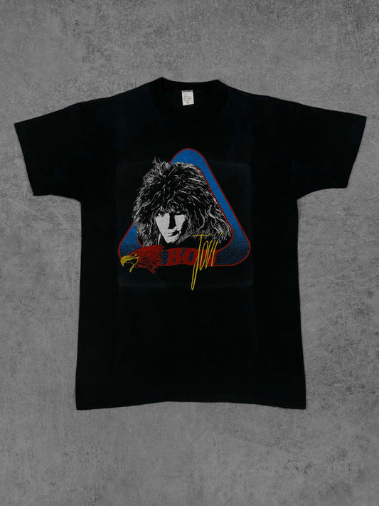 Vintage 1980s Bon Jovi Graphic Tour T-Shirt - Made in Italy - Single Stitch