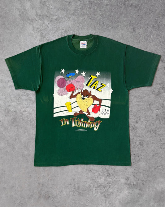 Vintage 1995 Looney Tunes Taz Olympics Sun Faded T-Shirt - Made in USA