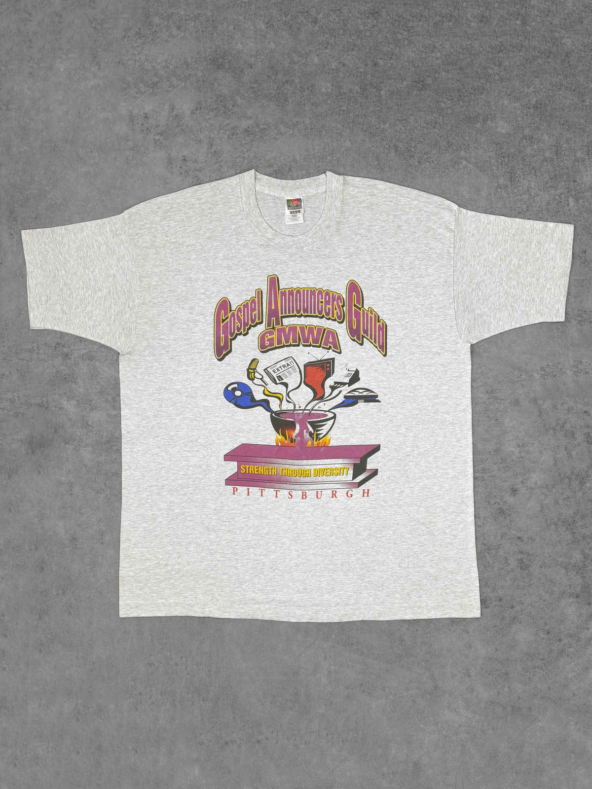 Vintage 1996 Gospel Announcers Guild GMWA Pittsburgh T-Shirt - Fruit of the Loom Best - Made in USA