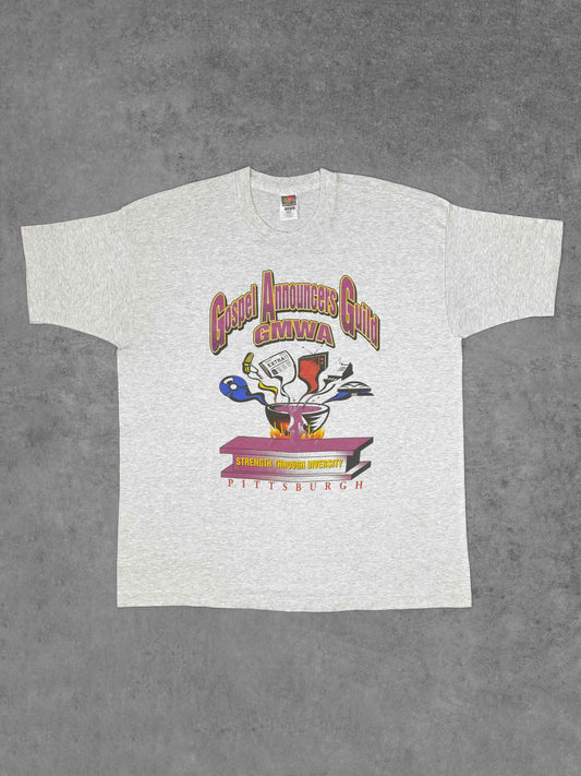 Vintage 1996 Gospel Announcers Guild GMWA Pittsburgh T-Shirt - Fruit of the Loom Best - Made in USA