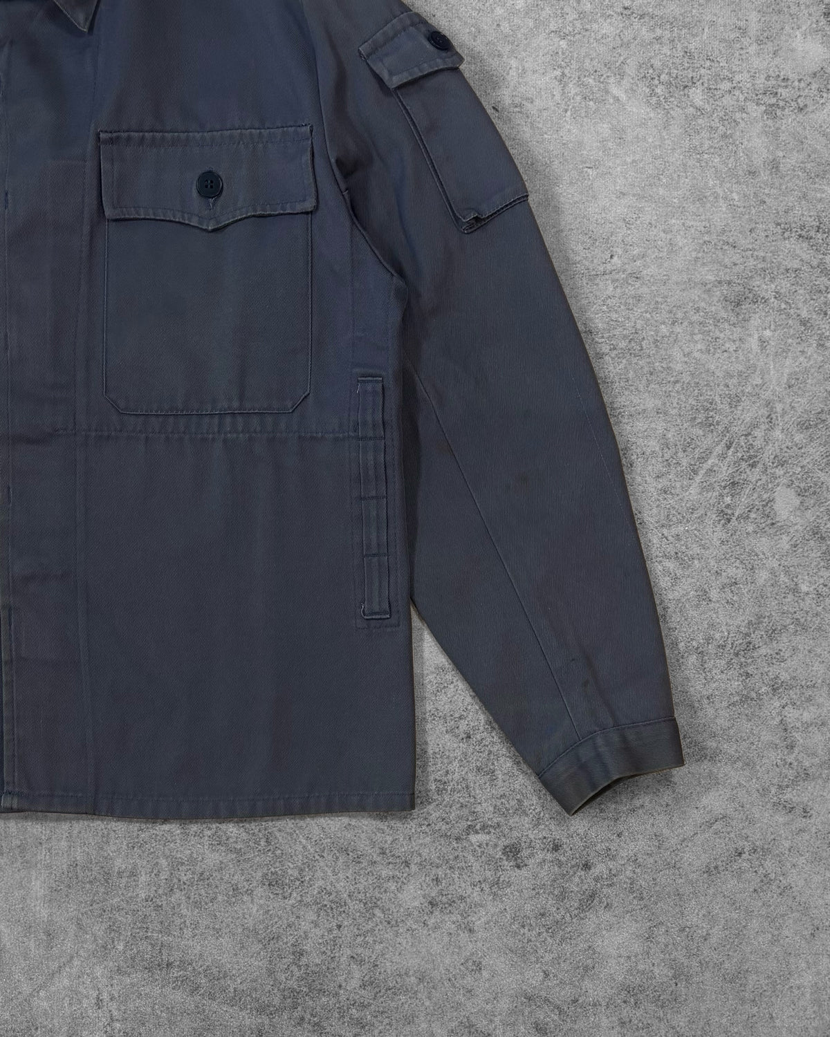 Vintage 1983 BZS West German Civil Defence Field Jacket – Grey Blue Military Workwear