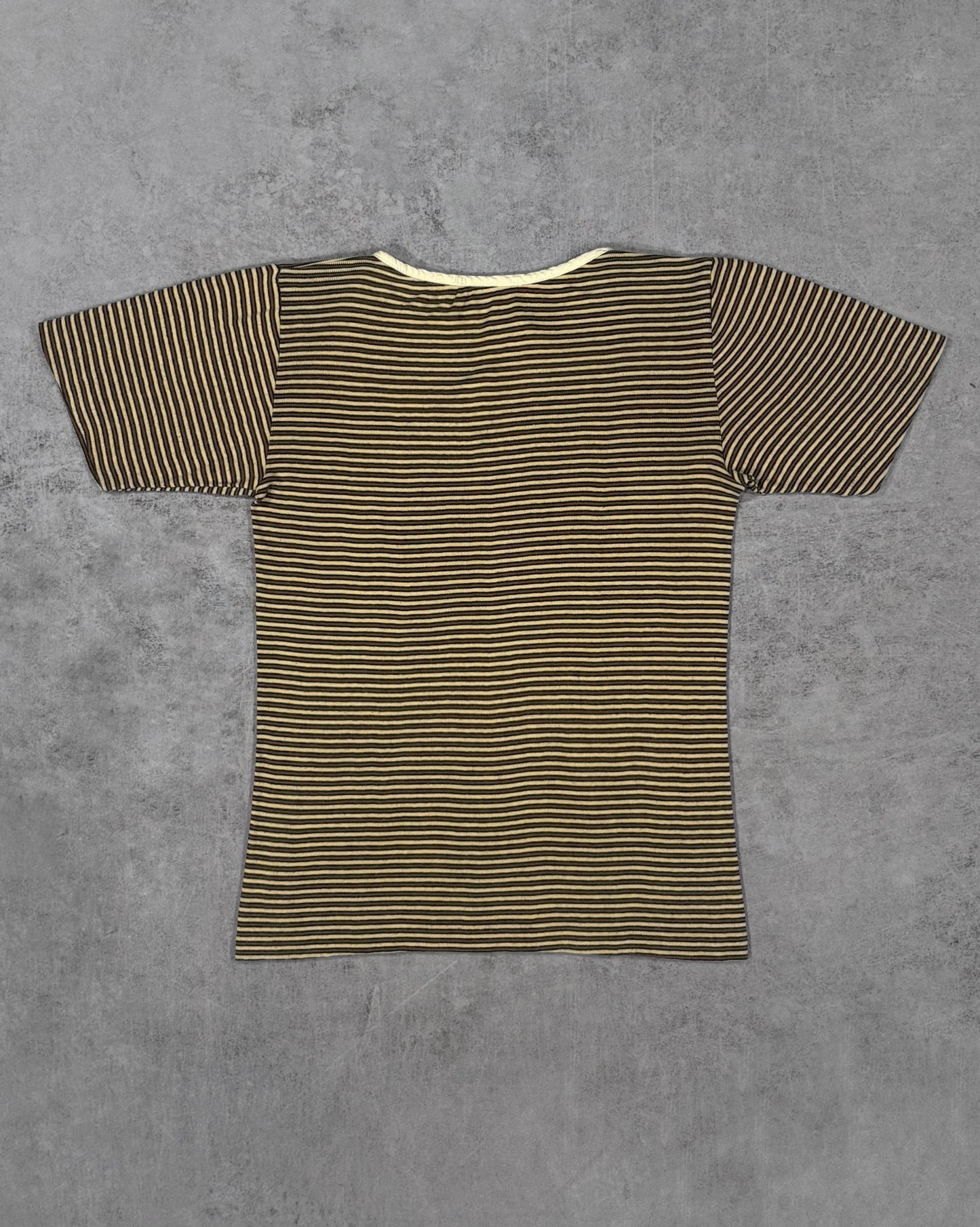 Vintage 1970s Tigershark Milano Striped Cotton T-Shirt