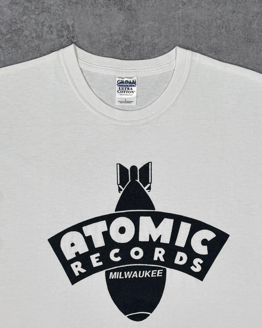 Vintage Early 2000s Atomic Records Milwaukee T-Shirt - Gildan Ultra Cotton Heavyweight - Promo Tee