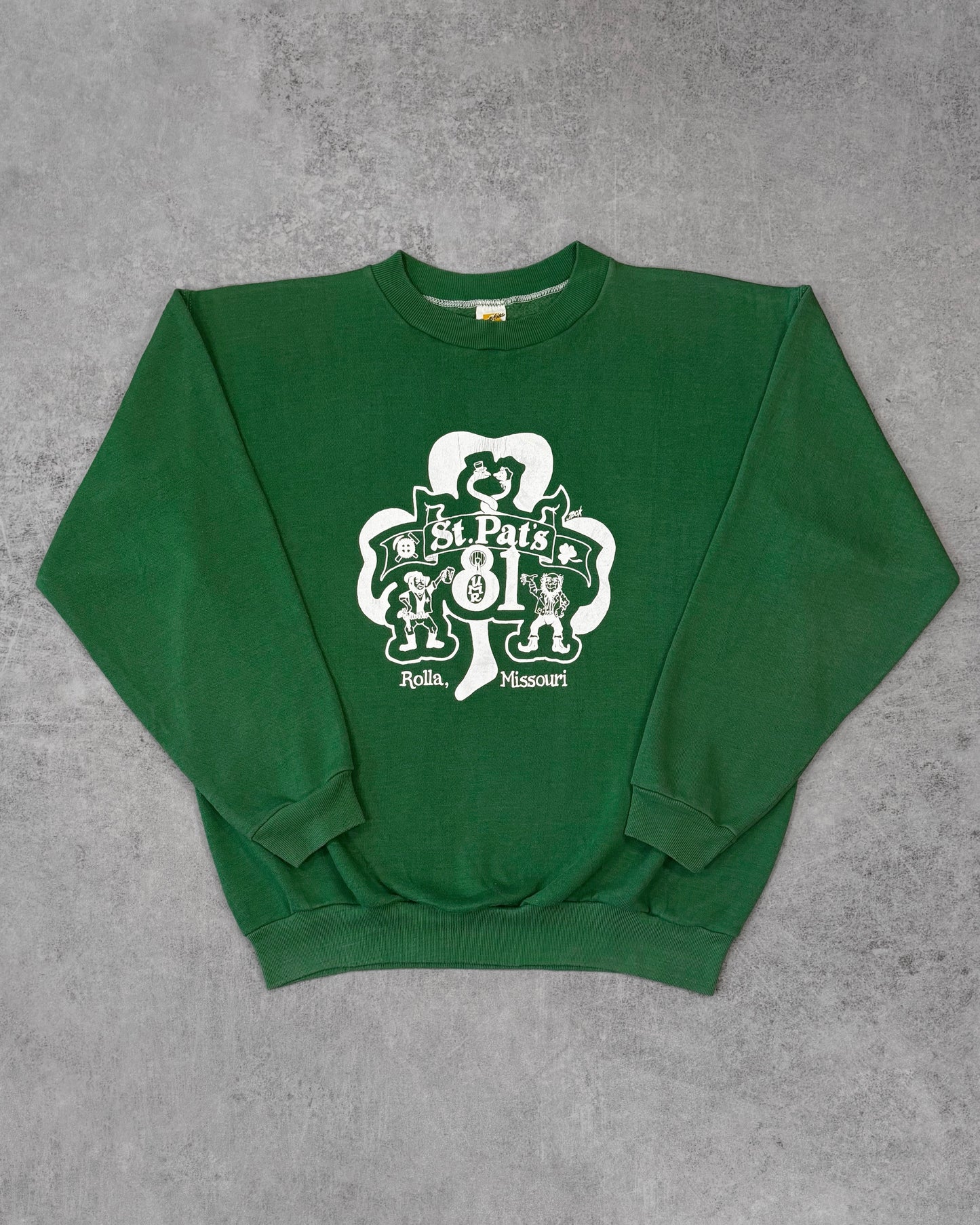 Vintage 1981 St. Patrick’s Day Crewneck – Russell Athletic 70s Blank – Made in USA