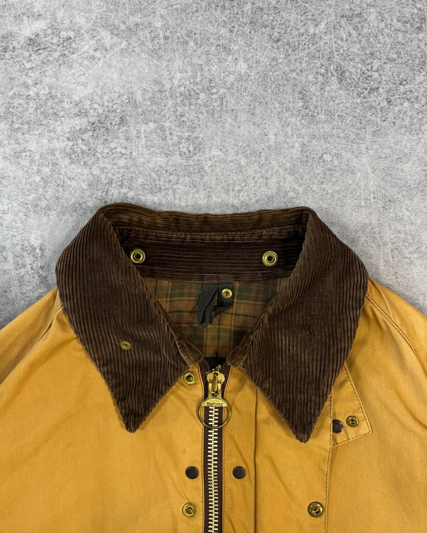 Vintage 1990s Barbour Beaufort Wax Jacket Mustard Yellow – Made in England British Field Jacket