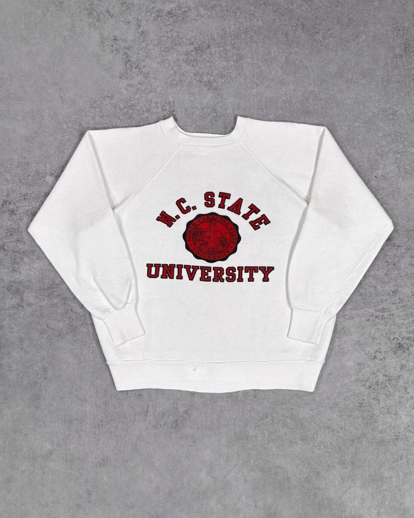 Vintage 1960s NC State University Sweatshirt – Velva Sheen – Raglan Crewneck – Screen Printed Collegiate