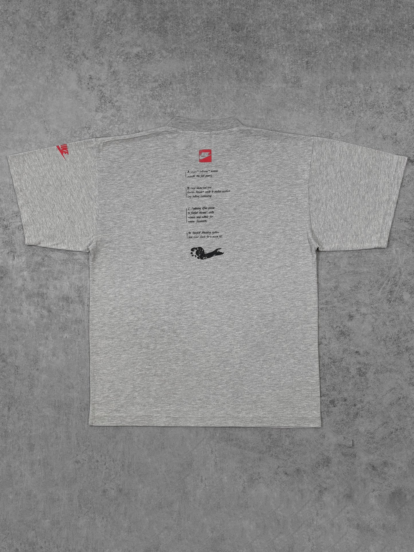 Back view of the Nike Air Max t-shirt showing Airsole and midsole diagram print