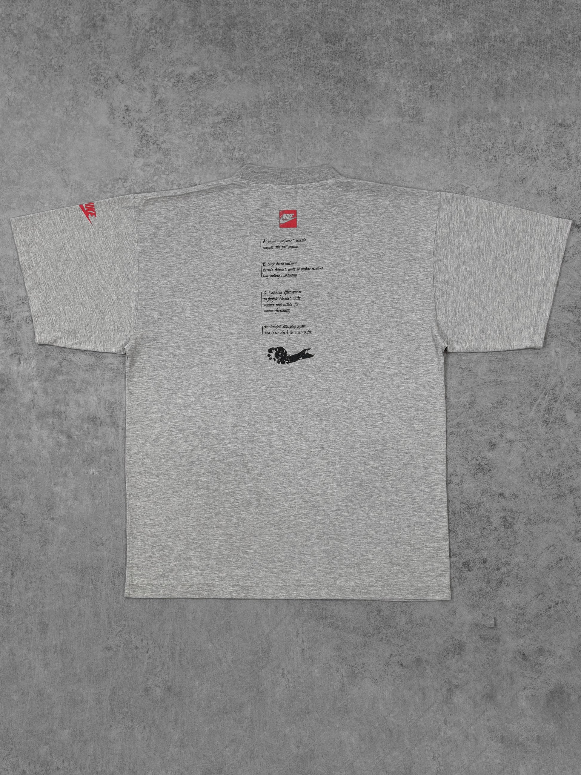 Back view of the Nike Air Max t-shirt showing Airsole and midsole diagram print