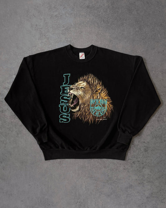 Vintage 1991 Jesus “Lion of Judah / King of Kings” Sweatshirt – Jerzees USA