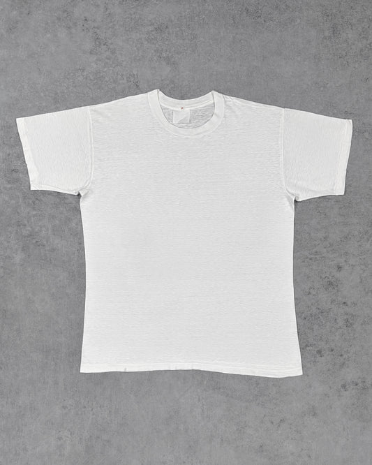Vintage 1970s Blank White T-Shirt – Single Stitch Cotton Tee