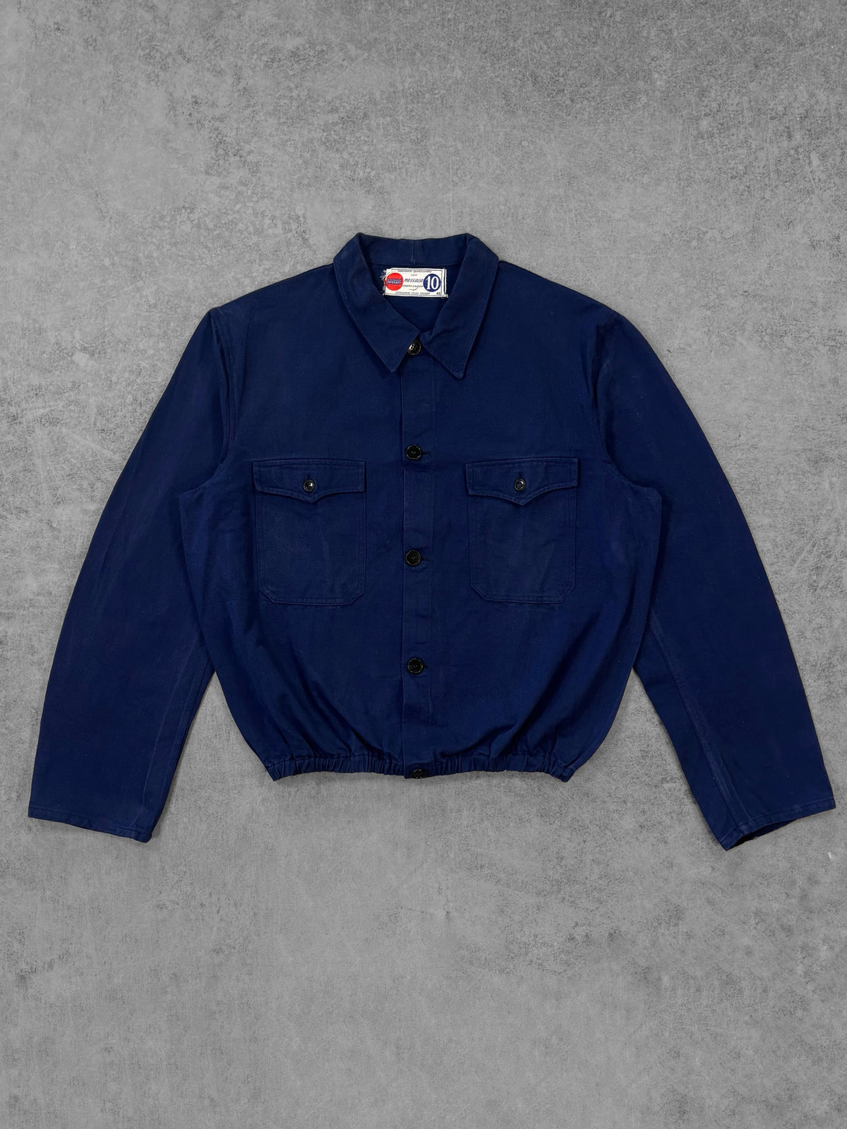 Vintage 1960s Italian Massaua Bleu 10 Fossati Workwear Jacket – Blue Cotton Chore Bomber