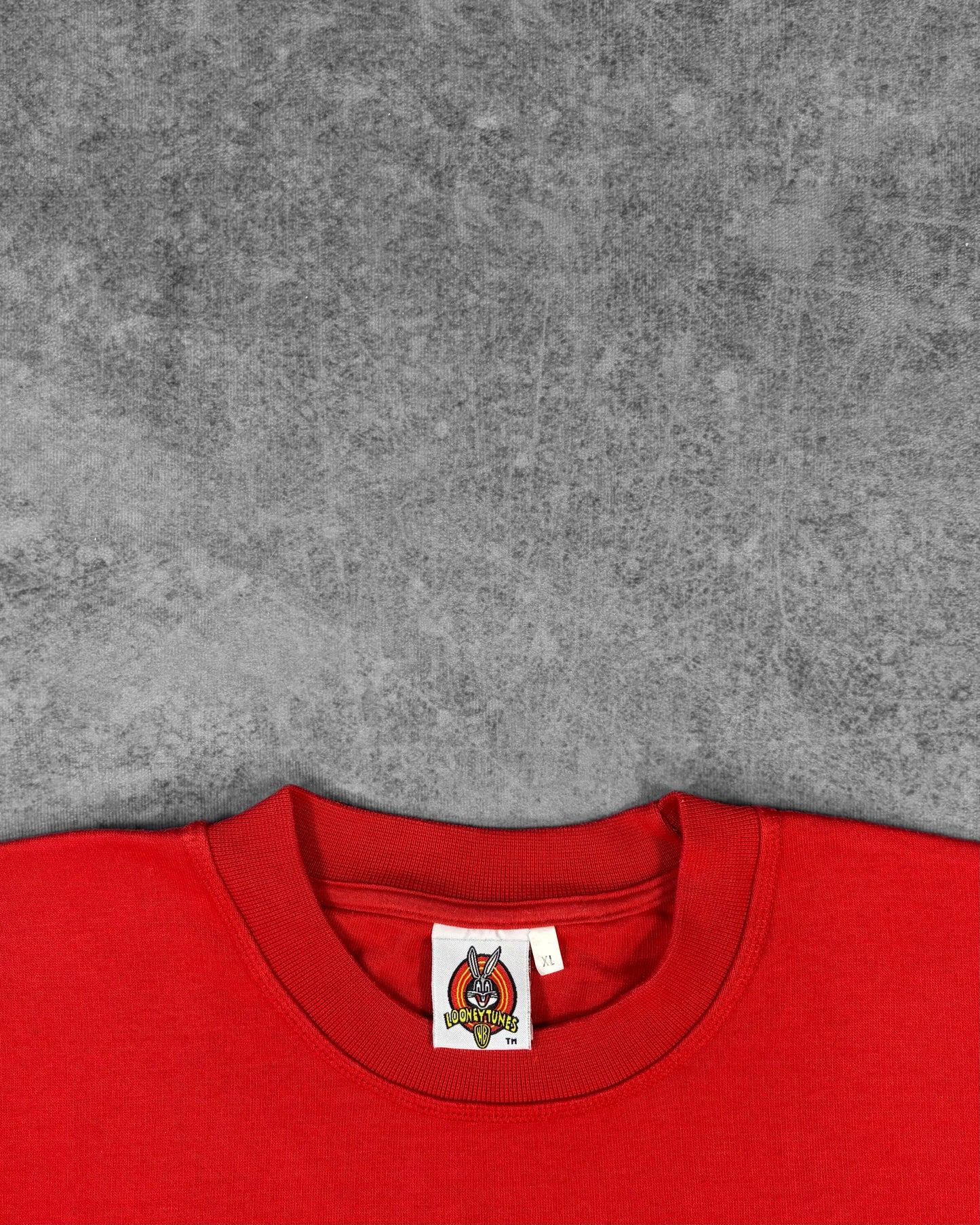 Looney Tunes Warner Bros neck label detail on vintage Tweety crewneck