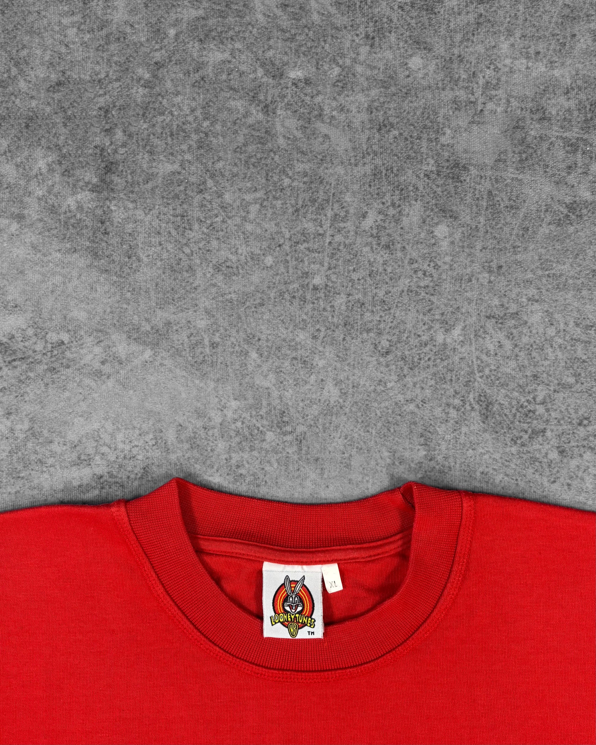 Looney Tunes Warner Bros neck label detail on vintage Tweety crewneck