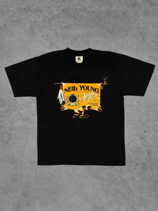 Vintage 1999 Neil Young Solo Acoustic Tour T-Shirt - Winterland - Double Sided Graphic
