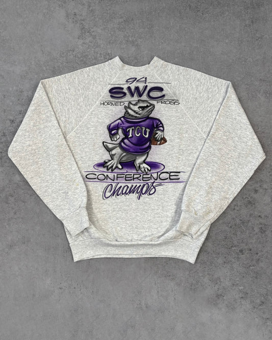 Vintage 1994 TCU Horned Frogs Airbrushed Crewneck - Tultex - Made in USA