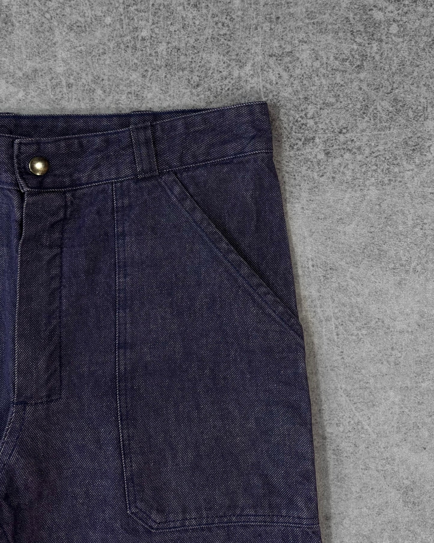 Vintage 1980s French Workwear Denim Fatigue Pants – Wide Leg Utility