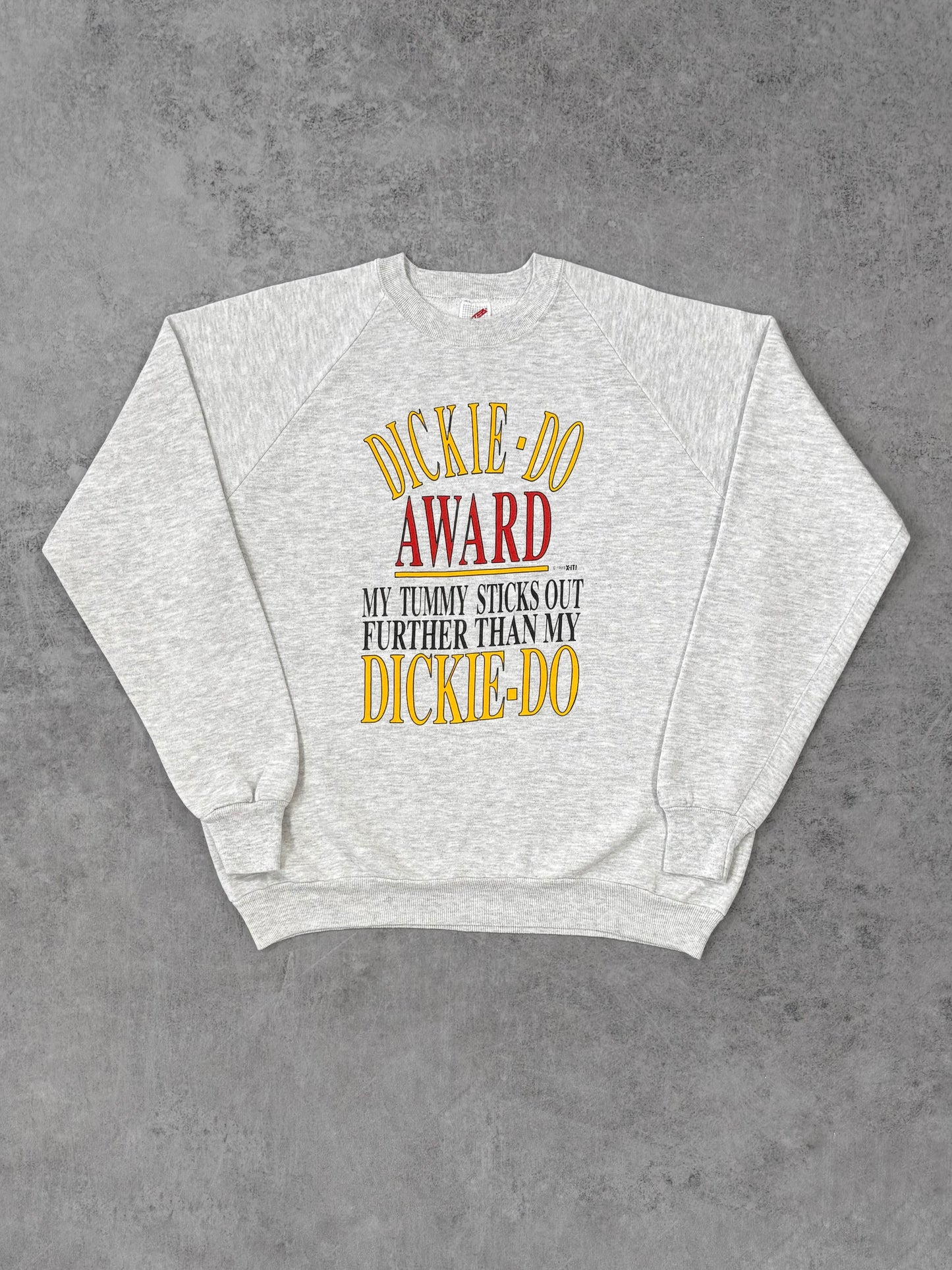 Vintage 1993 Dickie-Do Award Raglan Crewneck - USA Made - Funny Graphic