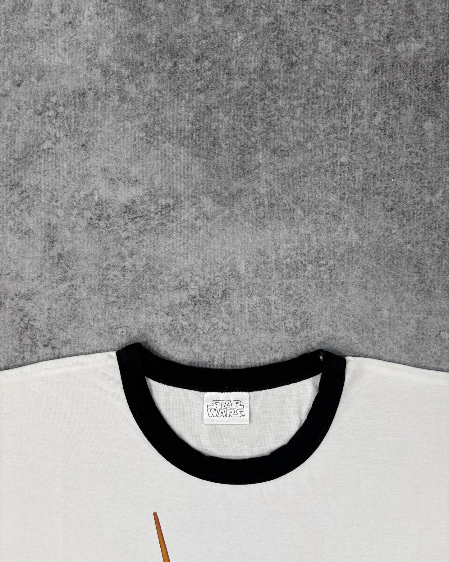 Fabric detail of the ringer tee's cotton blend fabric