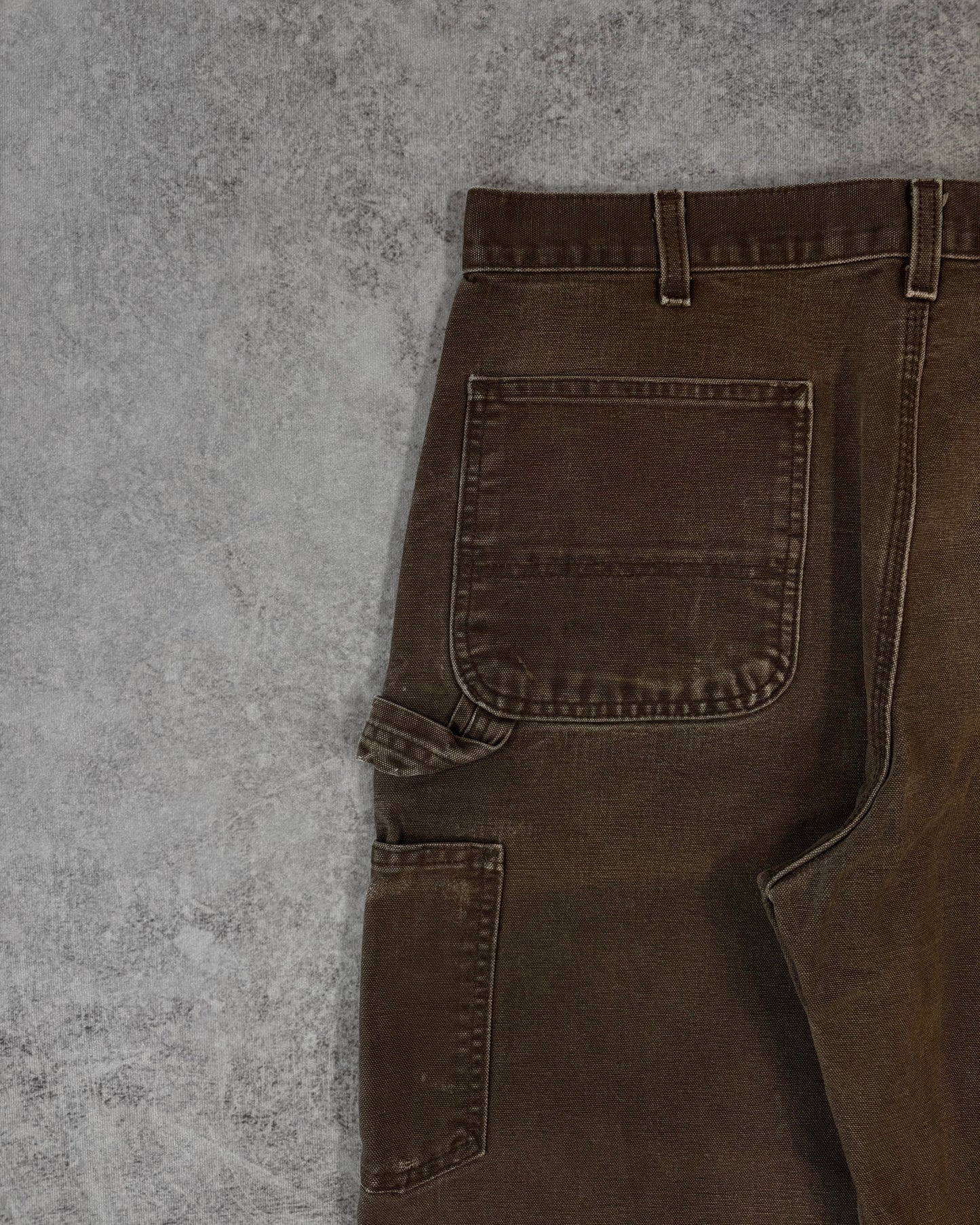 Vintage 1990s Carhartt Brown Duck Canvas Carpenter Work Pants – Distressed Utility Trousers