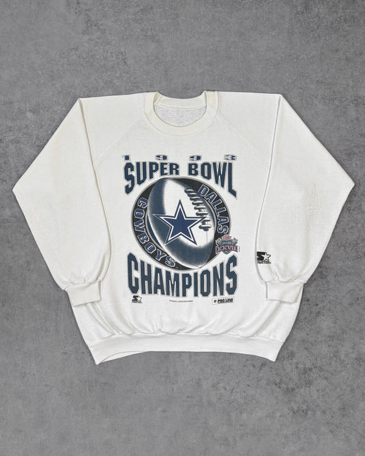 Vintage 1993 Dallas Cowboys Super Bowl XXVII Crewneck - Starter Pro Line - Made in USA