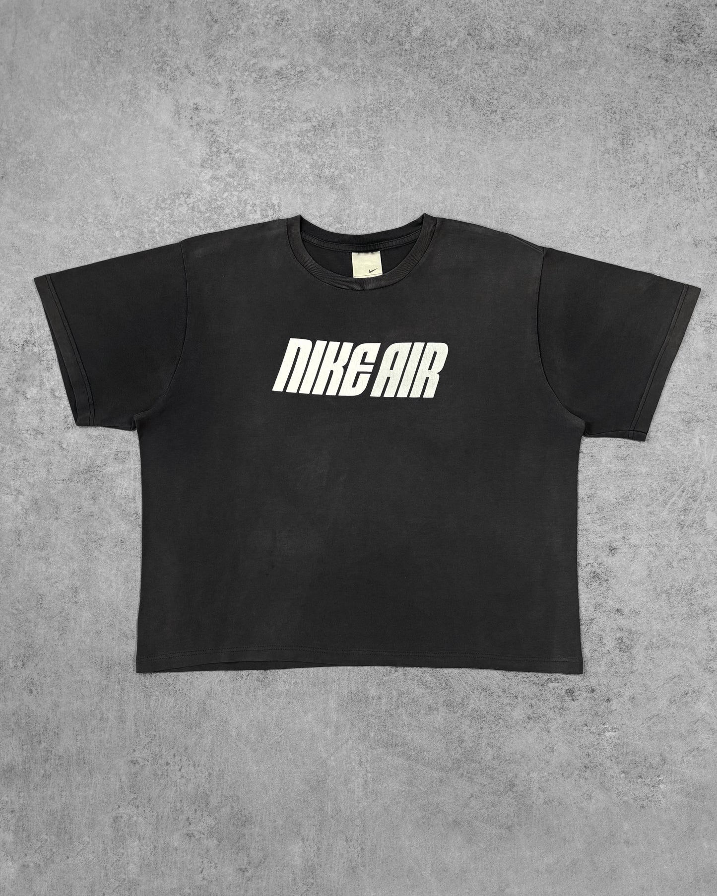 Distressed Nike Air T-Shirt Black Modern Streetwear Logo Tee Made in Turkey