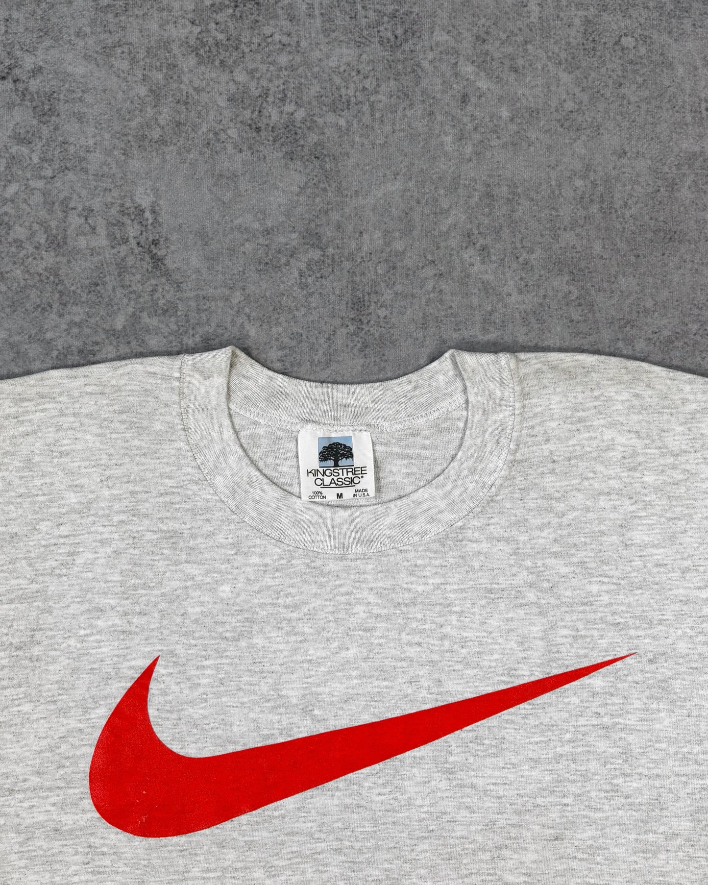 Vintage 1990s Nike Swoosh Bootleg T-Shirt – Made in USA – Single Stitch Grey Tee