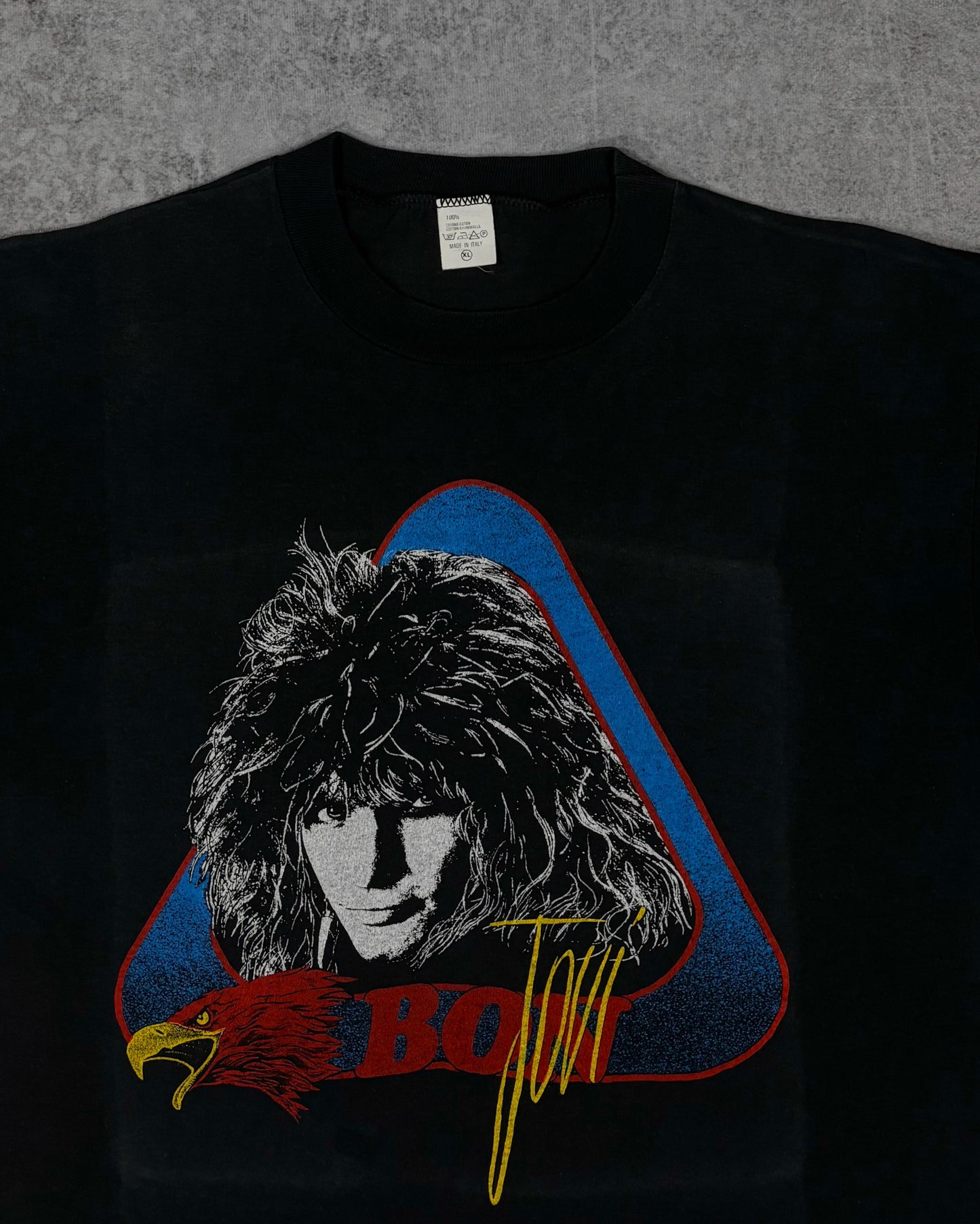 Vintage 1980s Bon Jovi Graphic Tour T-Shirt - Made in Italy - Single Stitch