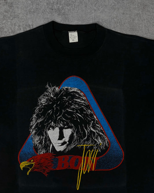 Vintage 1980s Bon Jovi Graphic Tour T-Shirt - Made in Italy - Single Stitch