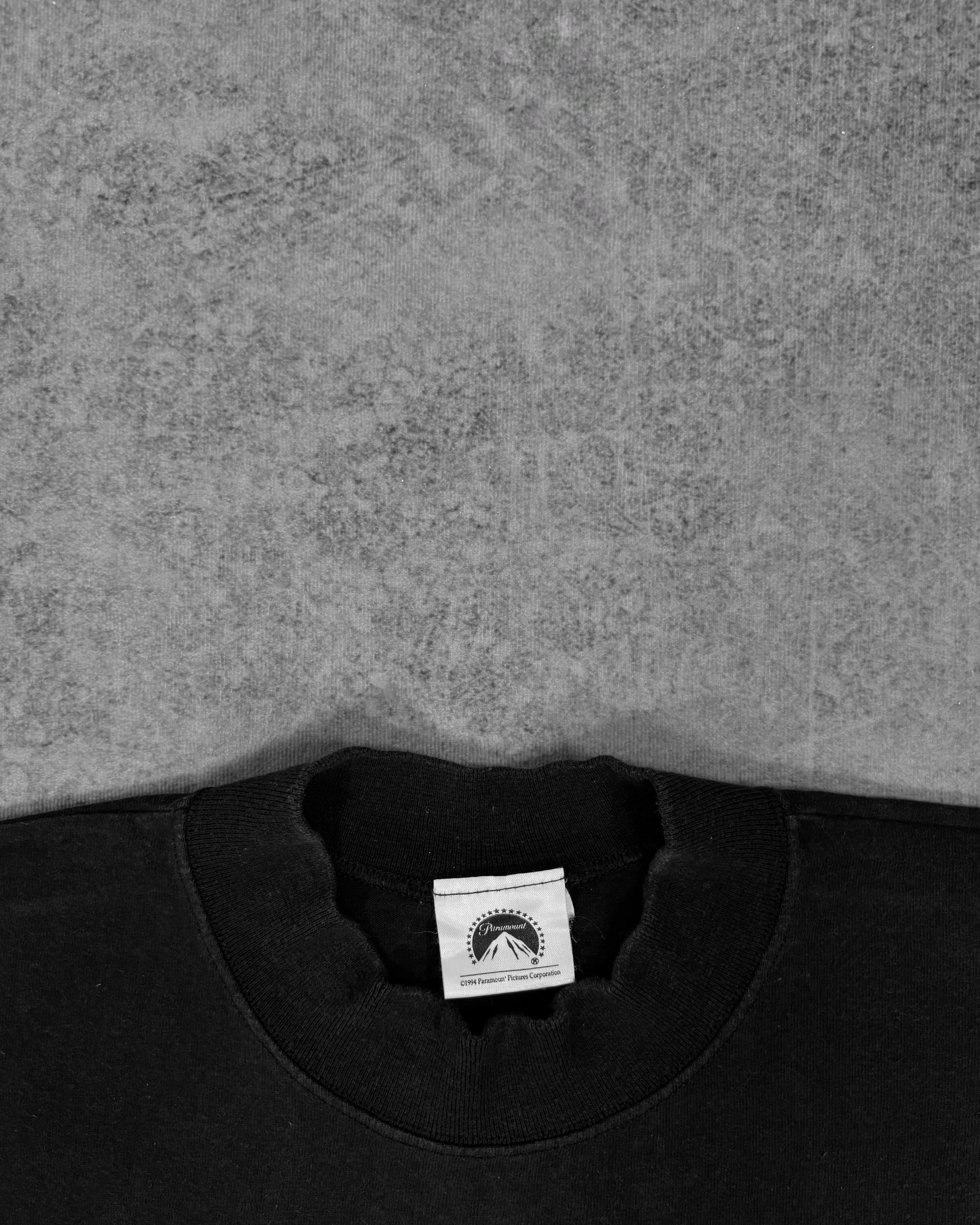 Stitching detail of the mock neck collar seam