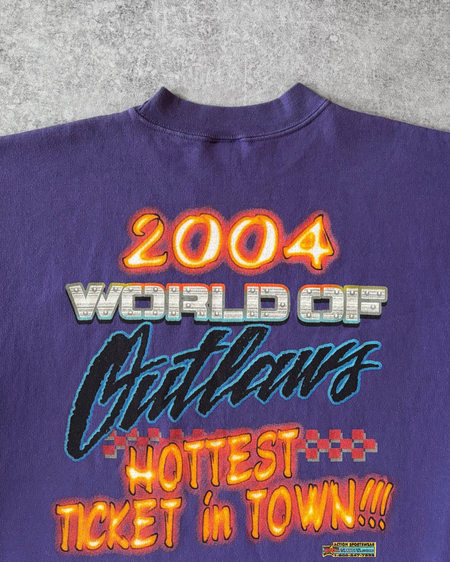 Vintage 2004 World of Outlaws “Just Wingin’ It” Crewneck – Sprint Car – Purple