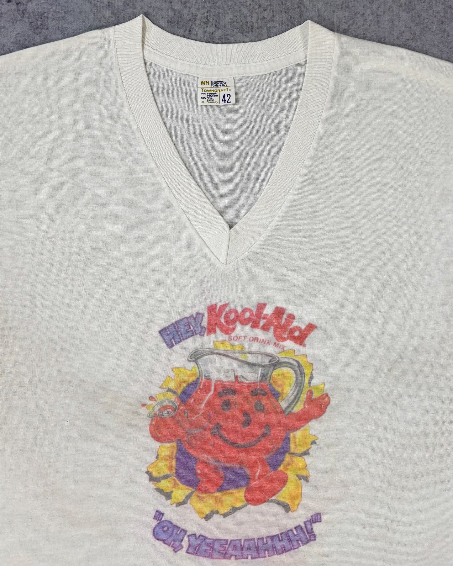 Vintage 1970s Kool-Aid Man Linda Lovelace Graphic T-Shirt – Towncraft JCPenney – Adult Humor – Single Stitch