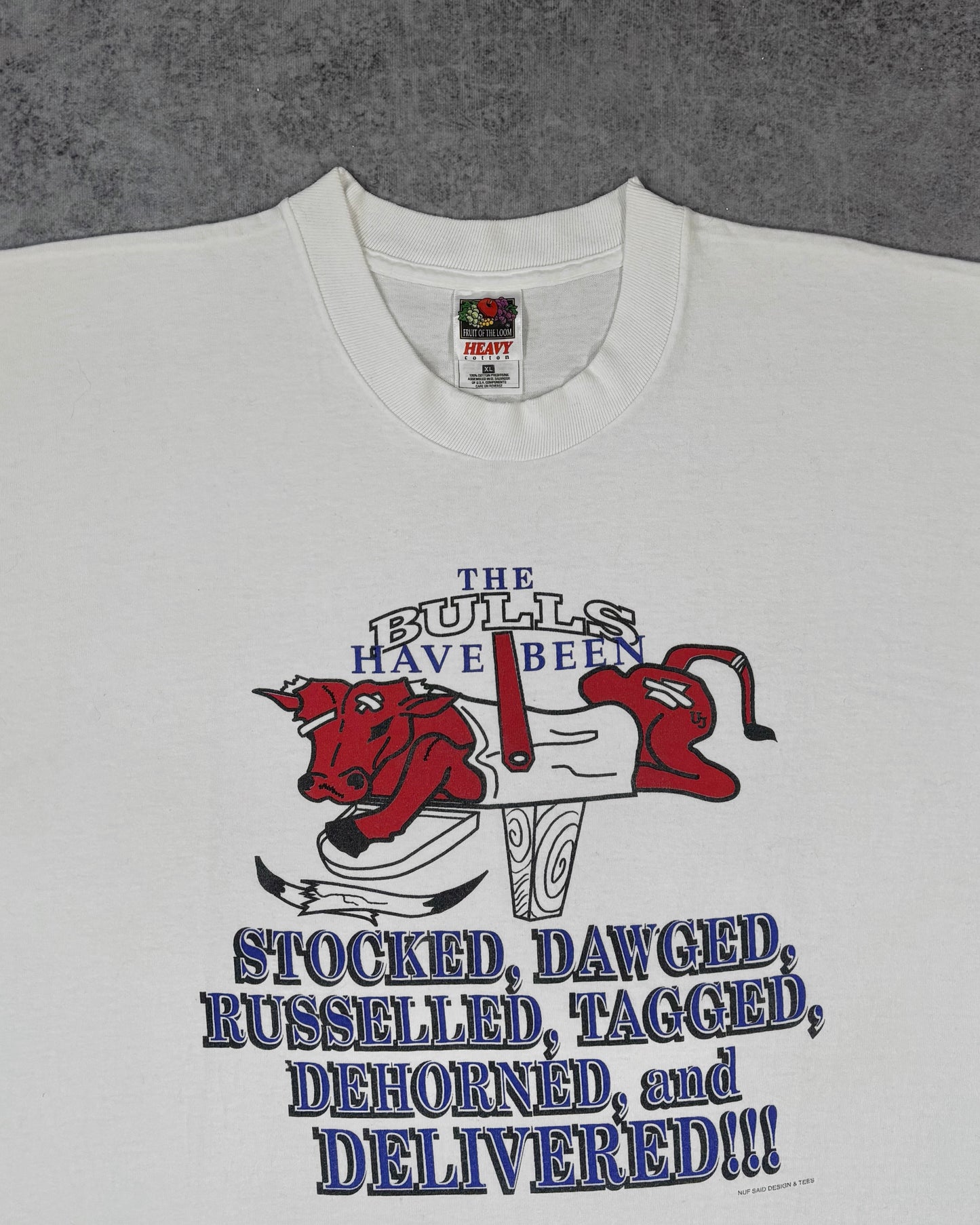 Vintage Late 1990s Chicago Bulls Parody Graphic T-Shirt – Fruit of the Loom