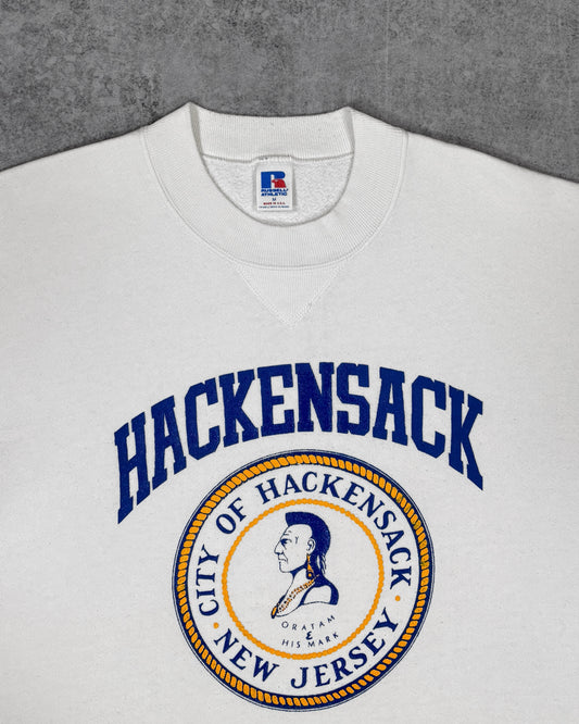 Vintage 1980s Russell Athletic Hackensack New Jersey Crewneck - Made in USA