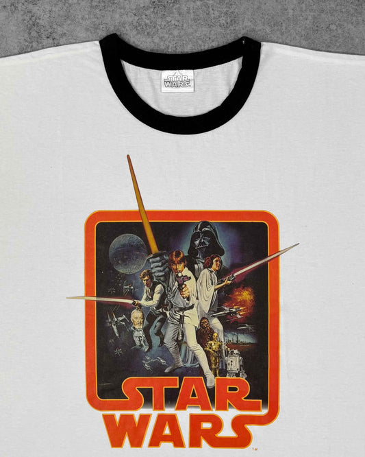 Star Wars 25th Anniversary 2002 Ringer T-Shirt - Vintage Style Graphic Tee - Official Licensed