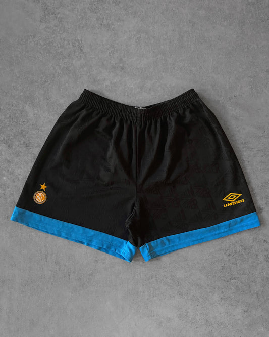 Vintage Inter 1993–94 Home Shorts – Umbro – Black/Blue – Made in England – 90s