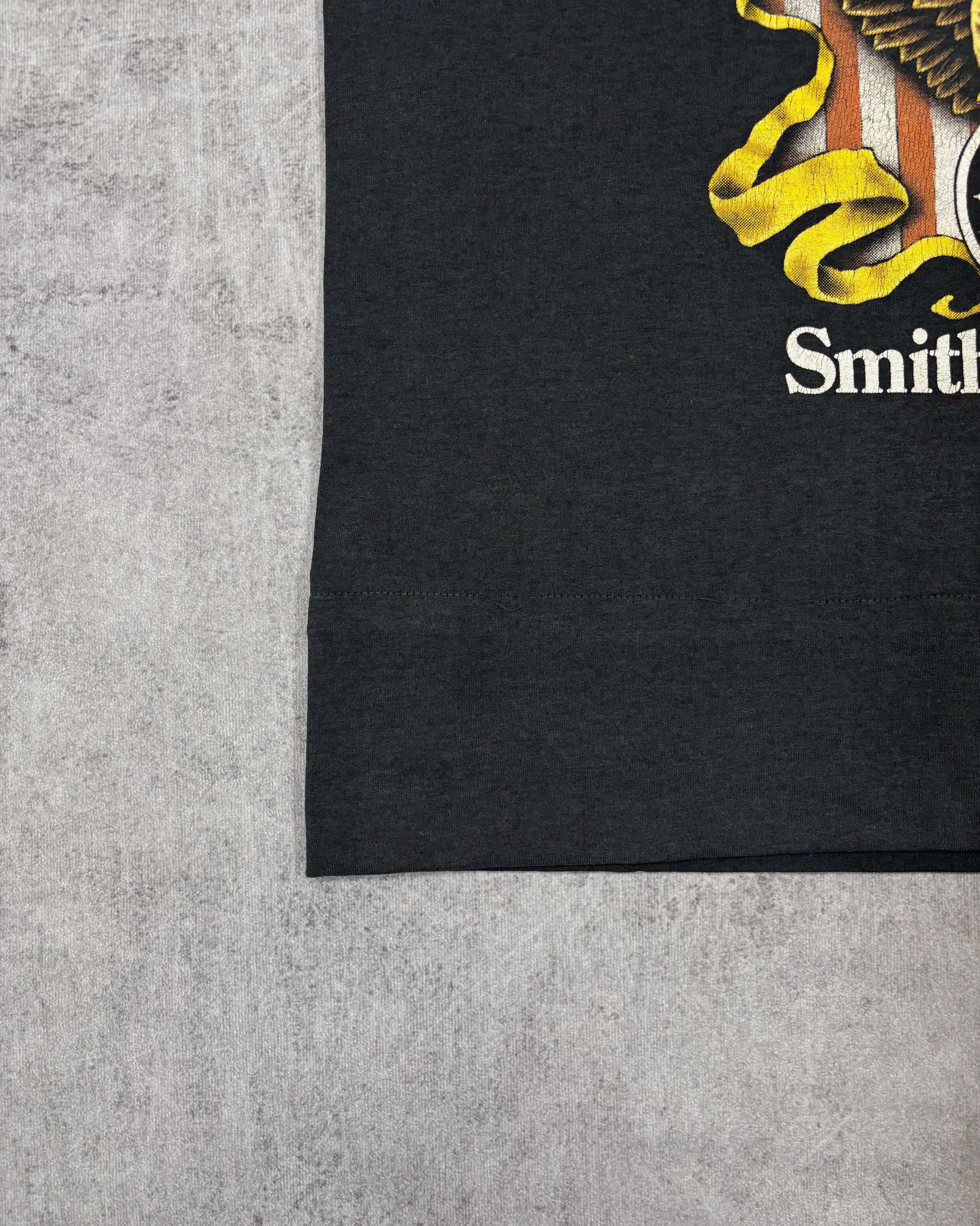 Smith and Wesson t-shirt print crackle effect detail