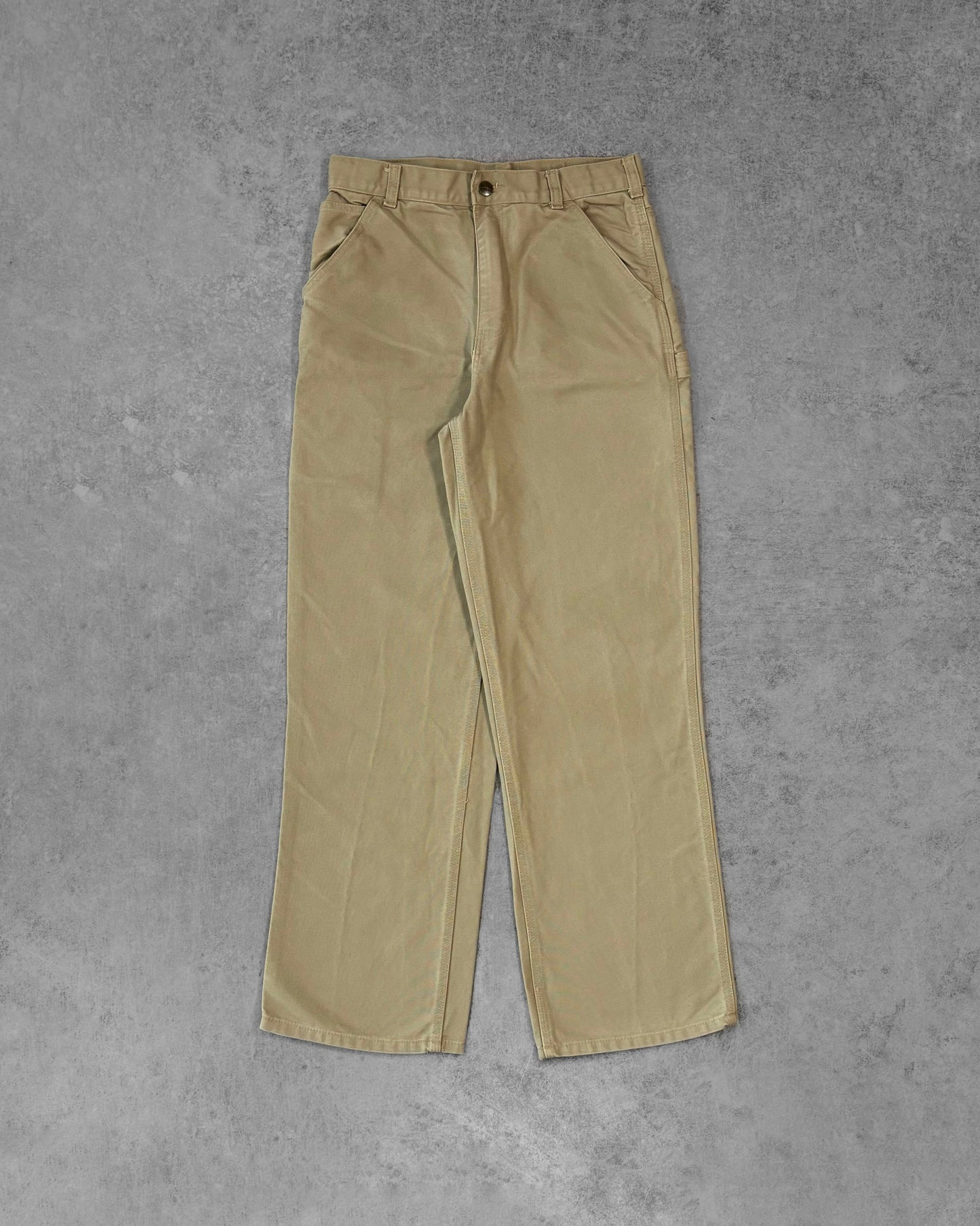 Carhartt Beige Duck Canvas Carpenter Pants – Modern Workwear Utility Trousers