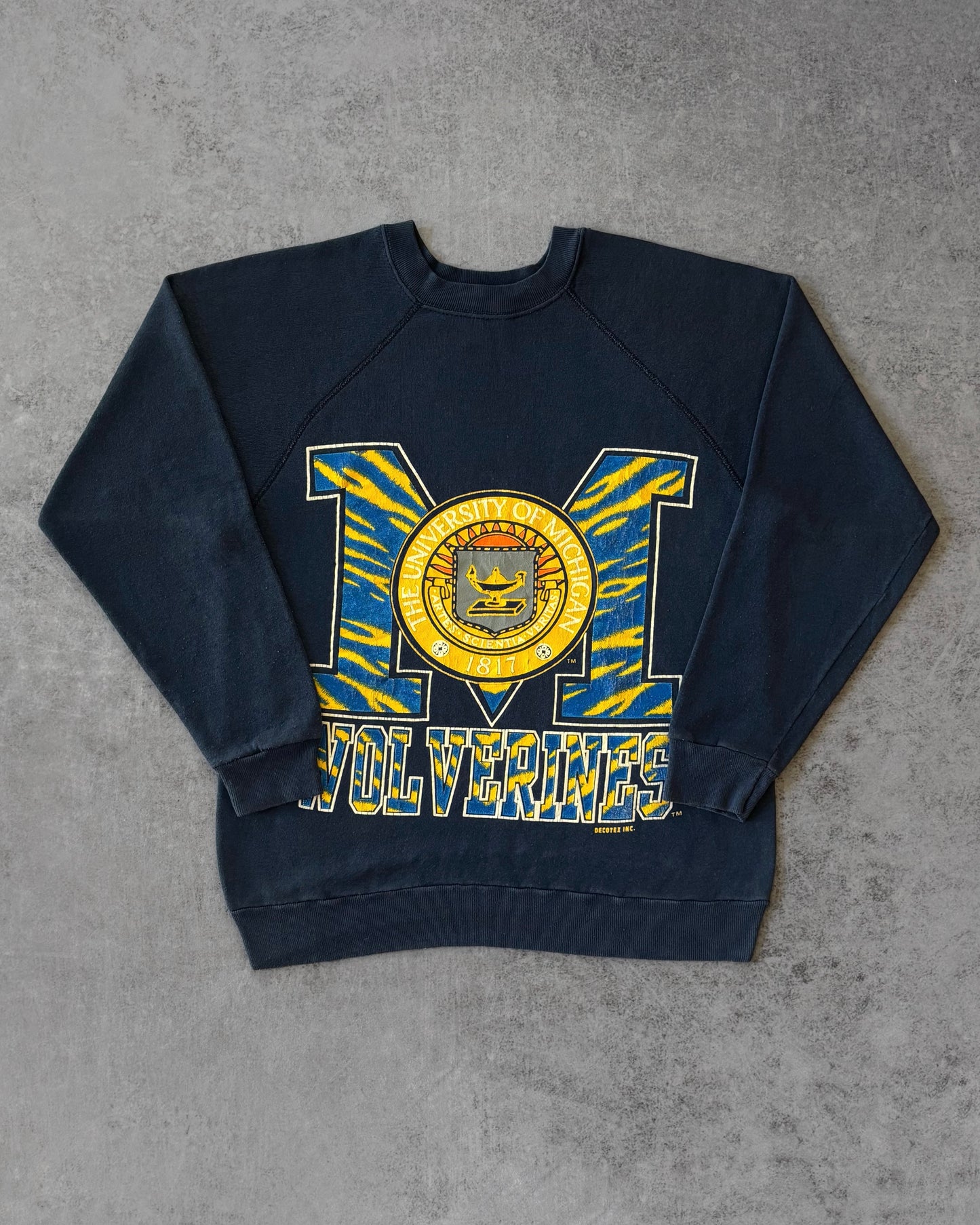 Vintage Early 1990s University of Michigan Wolverines Crewneck – Tultex – Made in USA