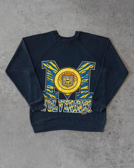 Vintage Early 1990s University of Michigan Wolverines Crewneck – Tultex – Made in USA
