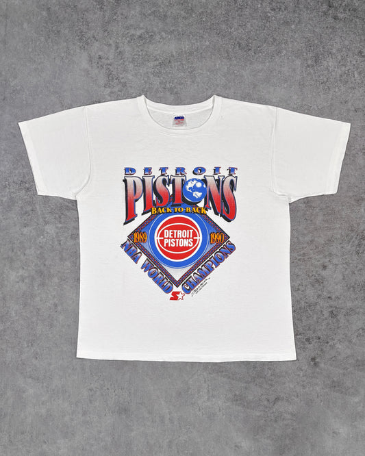 Vintage 1990 Detroit Pistons Back To Back NBA Champions T-Shirt XL – Starter Sportswear – Made in USA