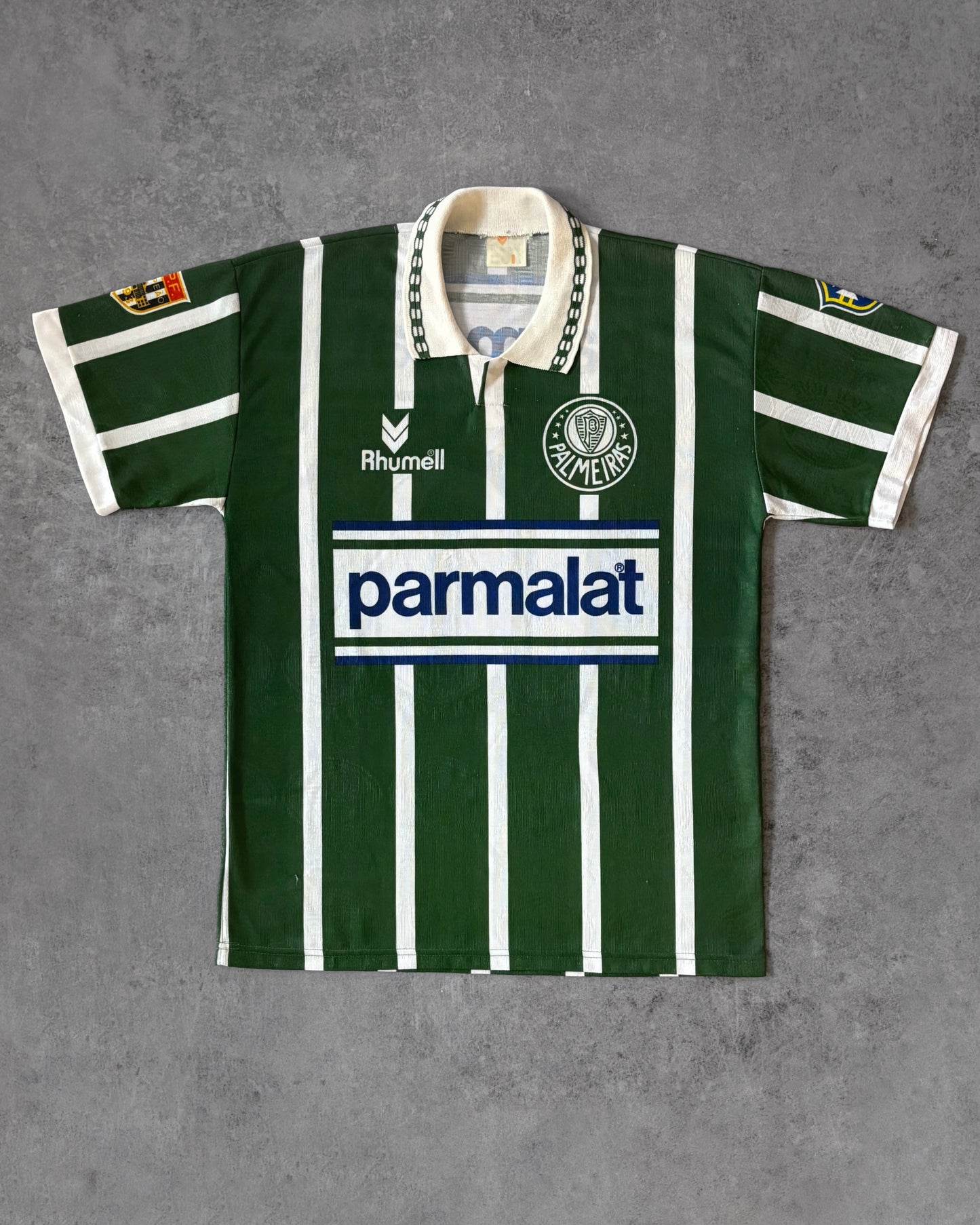 Vintage Palmeiras 93–94 Rhumell Home Shirt #10 Zinho – Parmalat Era – FPF Campeão Patch