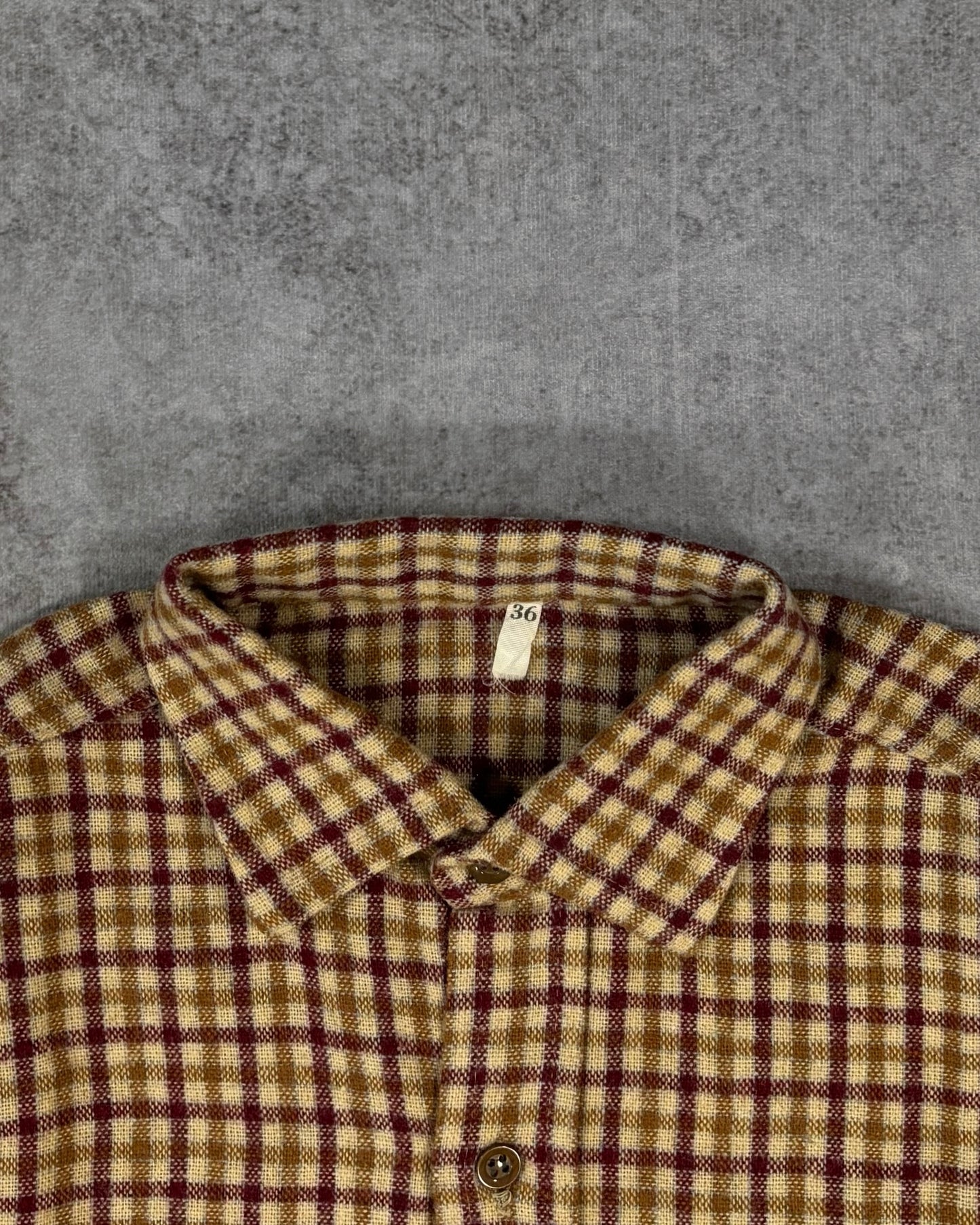 Vintage 1970s Plaid Brown Burgundy Flannel Shirt - Button Up Plaid Shirt