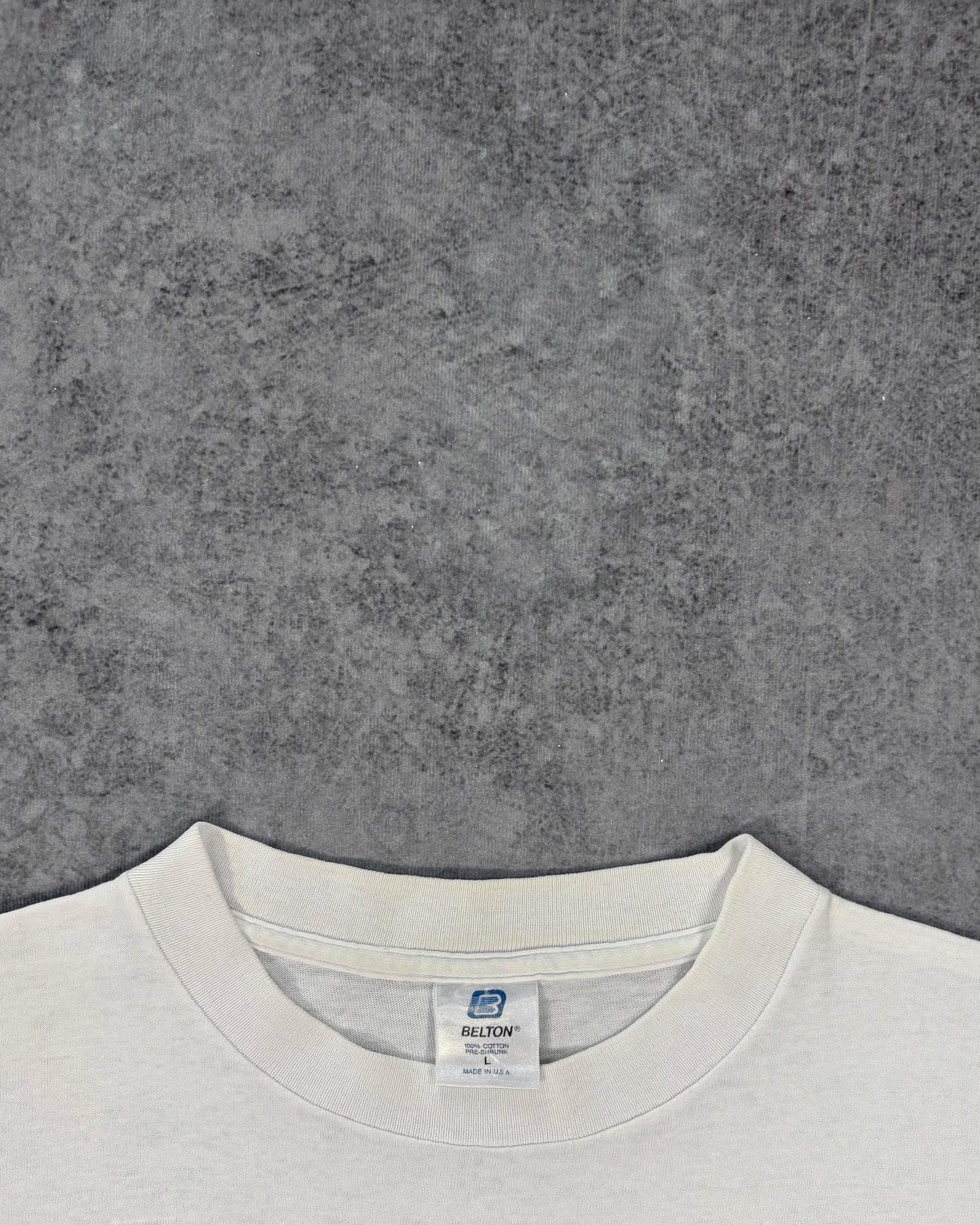 Label detail showing the Belton Made in USA neck tag
